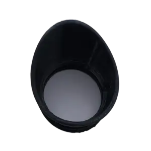 Close-up view of the interior of a black, threaded plastic bottle cap with a white underside visible inside the rim.