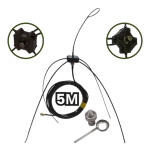 Виносна антена BNC павук дводіапазонна VHF/UHF для рацій Motorola, 5м кабель, перехідник під DP4